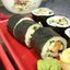 Роллы с крабовыми палочками, форелью и царской икрой