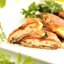 Жареные, фаршированные козьим сыром, перцы и оливки
