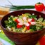 Салат с молодой капустой, крабовыми палочками и омлетом