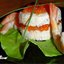 Тимбаль из красной рыбы с икрой, креветками и сыром