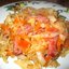 Жареная капуста с ветчиной
