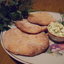 Картофельные лепёшки с патэ из сливочного масла с зернёным творогом