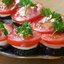 Закуска полосатая ( баклажаны с моццарелой и помидорами)