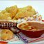 Томатный суп с гигантской фасолью и постными картофельными рогаликами + бул