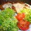 Гречнево - баклажановые оладики с соусом и с начинкой