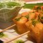 Шашлык из трески с зелёным соусом