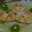 Творожное пирожное (печенье) с маскарпоне и фруктами