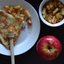Кокосовые блинчики с карамельными яблоками