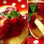 Оладьи с клубнично-мятным соусом
