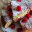 Творожный кекс с малиной