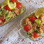 Салат с кус-кусом,авокадо и красной рыбой