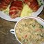 Куриные бедрышки в беконе с баклажанным соусом