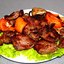 Шашлык из телятины с овощами