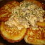 Заварные картофельные оладьи с мясным соусоммачанка