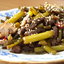 Маныльчё(о)нг секоги покым (поккум) - Чесночные стрелки, жаренные с говядиной