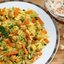 Плов с нутом и салат из квашенной капусты