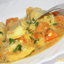 Тушенная пряная рыба с папайей, по мотивам Индийской кухни