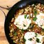Жареный картофель с кукурузой и яйцом