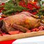 Гусь с яблоками и клюквой