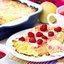 Творожная запеканка с персиками и спагетти