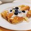 Блины с манной кашей и фруктами