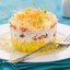 Салат с сыром и копченой горбушей