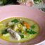 Суп с зеленым горошком, манкой и плавленным сыром