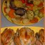 Цыплята-КОРНИШОНЫ фаршированные+пёстрые,запечённые овощи