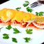 Филе минтая запечённое с аджикой, луком и сыром