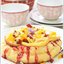 Рисовое безе с джемом из красной смородины и карамельными яблоками