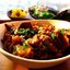 Гречневая лапша с тыквой, лисичками и курицей