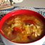 Щи из квашеной капусты с фасолью и сладким перцем на курином бульоне
