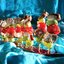 Мини-шашлыки из копченой свинины, помидоров черри и маринованных цукини