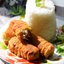 Мясные вафельные трубочки в кляре