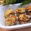 Грибы фаршированные, фуршетные, с карпаччо из куриной грудки