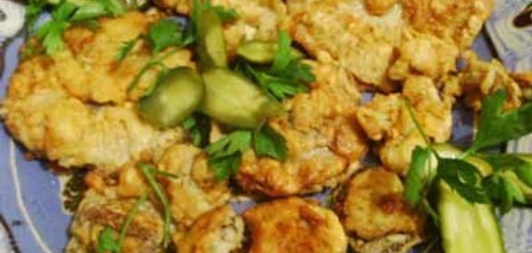 Грибы зонтики в кляре