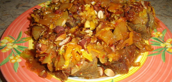 Мясо в апельсиновом соусе