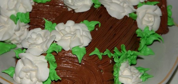 Бисквитный рулет Яблоня в цвету :)