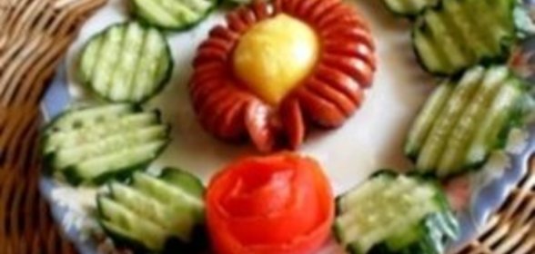 Быстрый завтрак или Ромашка из сосиски