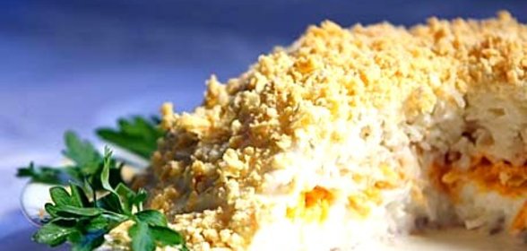 Салат Мимоза с сыром и маслом