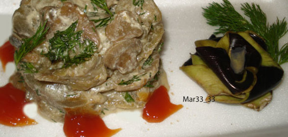 Баклажаны с грибами в СВЧ