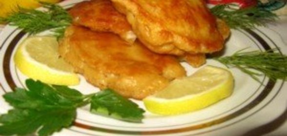 Морской язык в кляре с соевым соусом и сыром