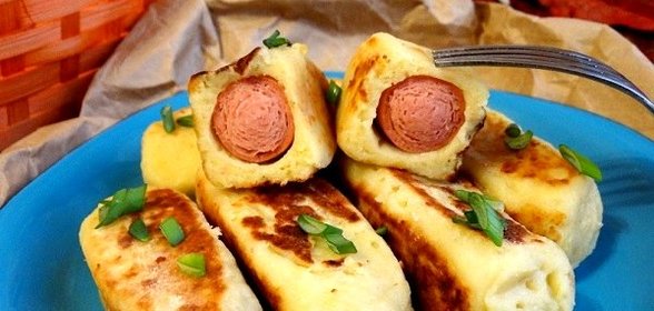 Сосиски в картофельном пюре