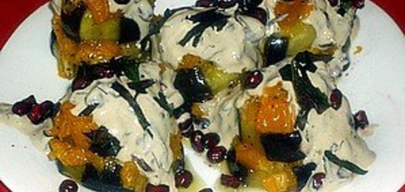 Башенки из баклажанов и тыквы