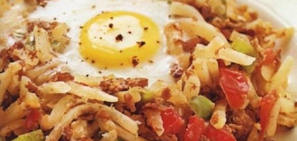 Рагу из измельченного картофеля и фарша