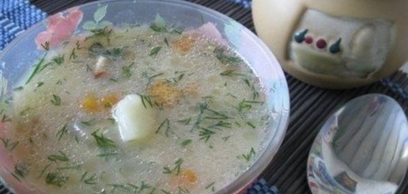 Суп куриный с плавленым сыром