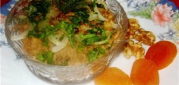 Паштет из чечевицы с курагой и орехами (Мшош)