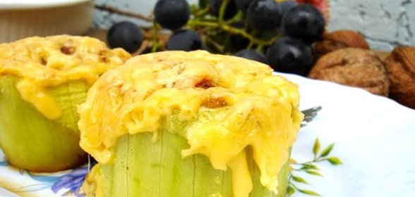 Кабачки, фаршированные фаршем и запеченные в духовке