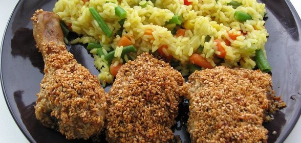Куриные ножки в кунжуте