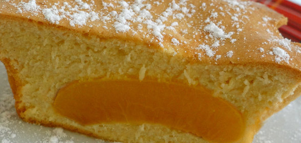 Бисквитные кексы с консервированными персиками